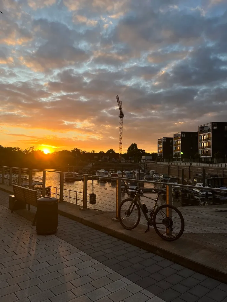 Sunset by the harbor